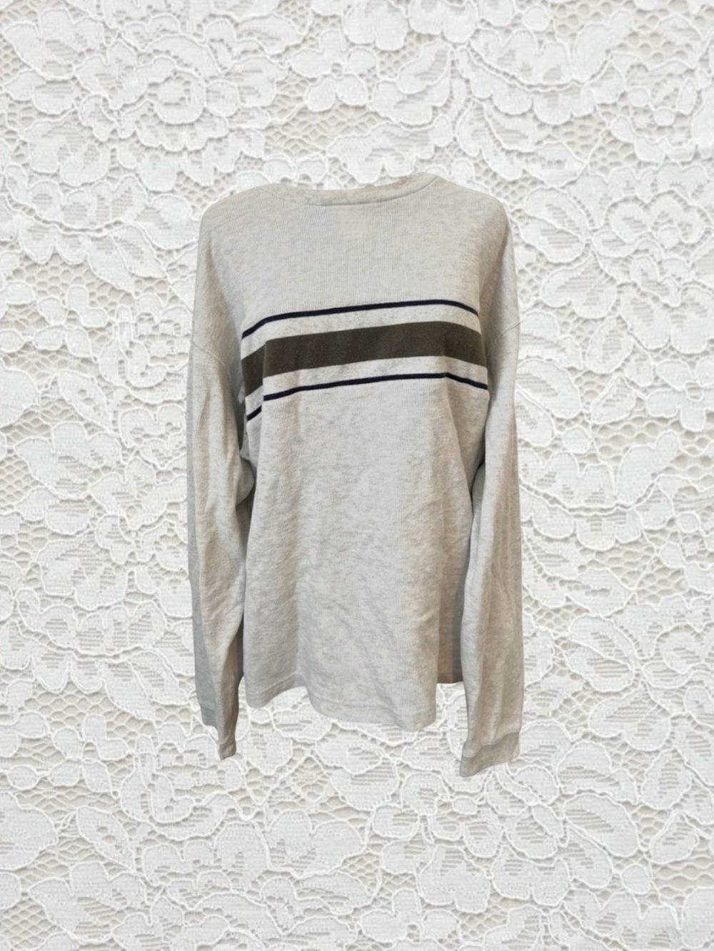 vintage stripe crewneck grandpa sweatshirt